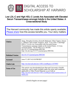 Low LDL-C and High HDL-C Levels Are Associated with Elevated
