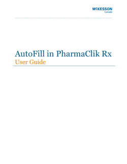 AutoFill in PharmaClik Rx - Pharmacy Technology Solutions