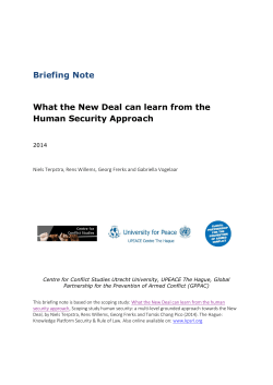 Briefing Note What the New Deal can learn from the Human Security