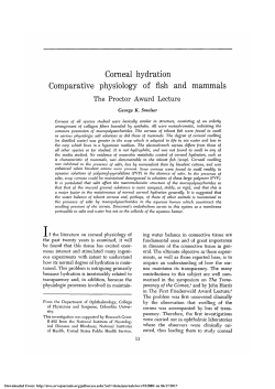 Corneal Hydration Comparative Physiology of Fish and