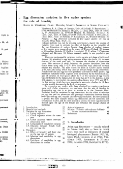 Egg dimension variation in five wader species the role of heredity