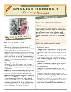 Honors 1 Summer Reading