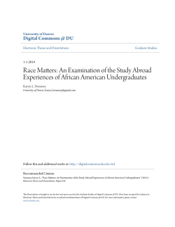 Race Matters: An Examination of the Study Abroad Experiences of