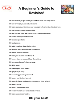 A Beginner`s Guide to Revision!