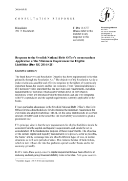 Response to the Swedish National Debt Office`s memorandum