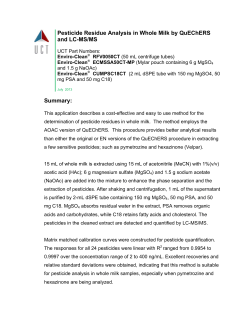 Pesticide Residue Analysis in Whole Milk