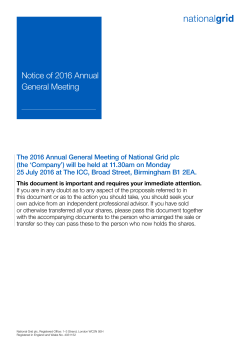 Notice of 2016 Annual General Meeting