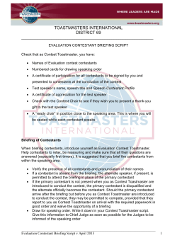Evaluation Contestant Briefing Script v April 2013