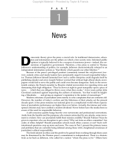 ME9 Part 1 Cases - Tenth Edition Media Ethics Cases and Moral