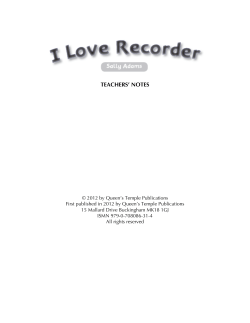 Teachers` notes - Queen`s Temple Publications