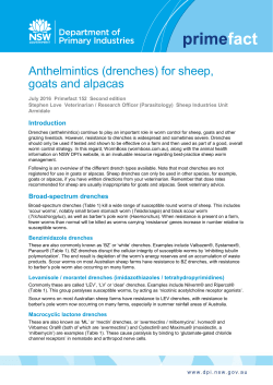 Anthelmintics (drenches) for sheep, goats and alpacas