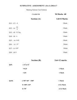 M.Marks 60 Section (A) 1x8=8 Marks Section (B) 2x6=12 marks