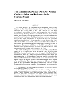 Amicus Curiae Activism and Deference in the Supreme Court