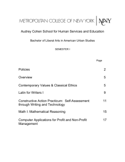 Audrey Cohen School for Human Services and Education Policies 2