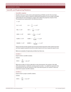 Scientific and Engineering Notations