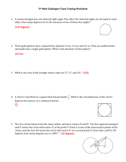 5th Math Challengers Team Training Worksheet 1. A convex