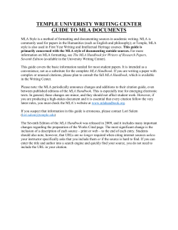 MLA Style - Temple University