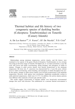 Thermal habitat and life history of two congeneric species of darkling