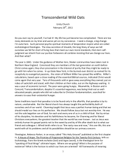 Transcendental Wild Oats - Unity Church