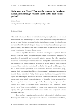 Skinheads and Nashi: What are the reasons for the rise of
