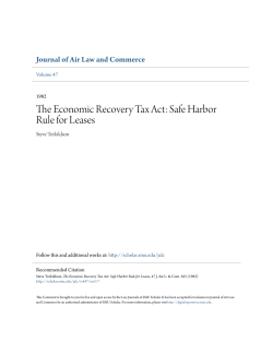 The Economic Recovery Tax Act: Safe Harbor Rule