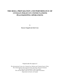 the role, preparation and performance of civilian police in united