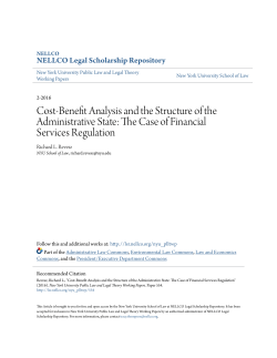 Cost-Benefit Analysis and the Structure of the Administrative State