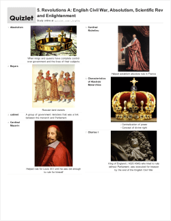 Print &rsaquo; 5. Revolutions A: English Civil War, Absolutism, Scientific Rev