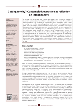 Contemplative practice as reflection on intentionality