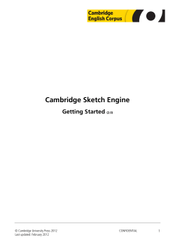 Getting Started - Cambridge University Press