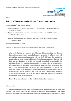 Effects of Weather Variability on Crop Abandonment