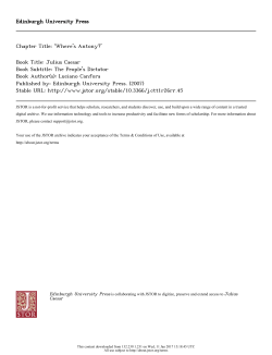Edinburgh University Press Chapter Title: `Where`s Antony?` Book