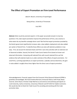 The Effect of Export Promotion on Firm