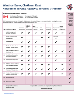 Windsor-Essex, Chatham-Kent Settlement Agency and Services
