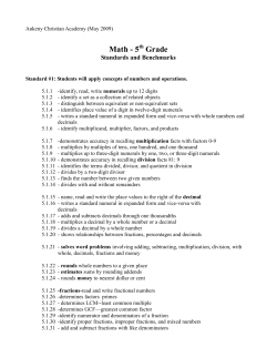 Math - 5 Grade - Ankeny Christian Academy