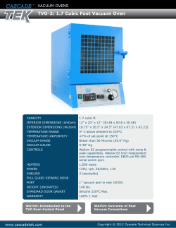 TVO-2: 1.7 Cubic Foot Vacuum Oven