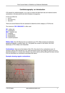 Cardiotocography: an introduction Contractions