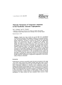 Molecular Mechanisms of Temperature Adaptation in Fish