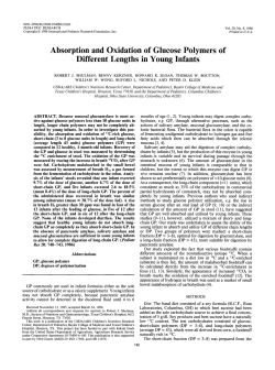 Absorption and Oxidation of Glucose Polymers of Different