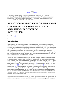 strict construction of firearms offenses: the supreme court and the