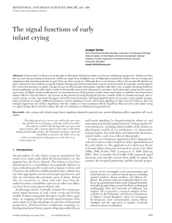 The signal functions of early infant crying