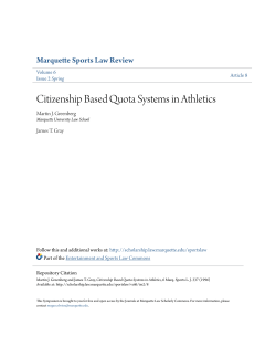 Citizenship Based Quota Systems in Athletics