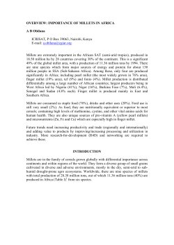 overview: importance of millets in africa
