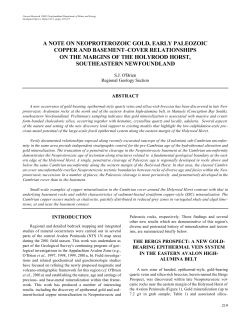 A NOTE ON NEOPROTEROZOIC GOLD, EARLY PALEOZOIC