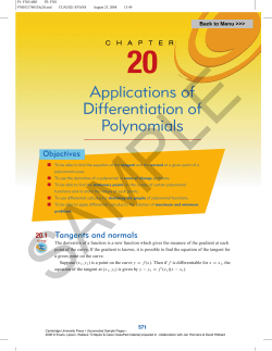 Applications of Differentiation of Polynomials