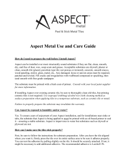 Aspect Metal Use and Care Guide