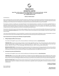 Postal Ballot Notice