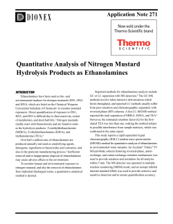 Quantitative Analysis of Nitrogen Mustard Hydrolysis Products as