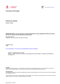 Parkinson`s disease Koerts, Janke