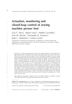 Actuation, monitoring and closed-loop control of sewing machine